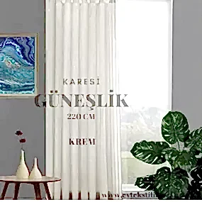 Karesi Güneşlik Krem 220 cm